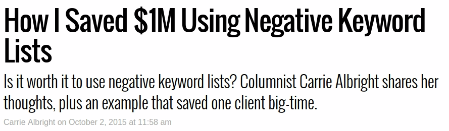 Negative Keywords Article