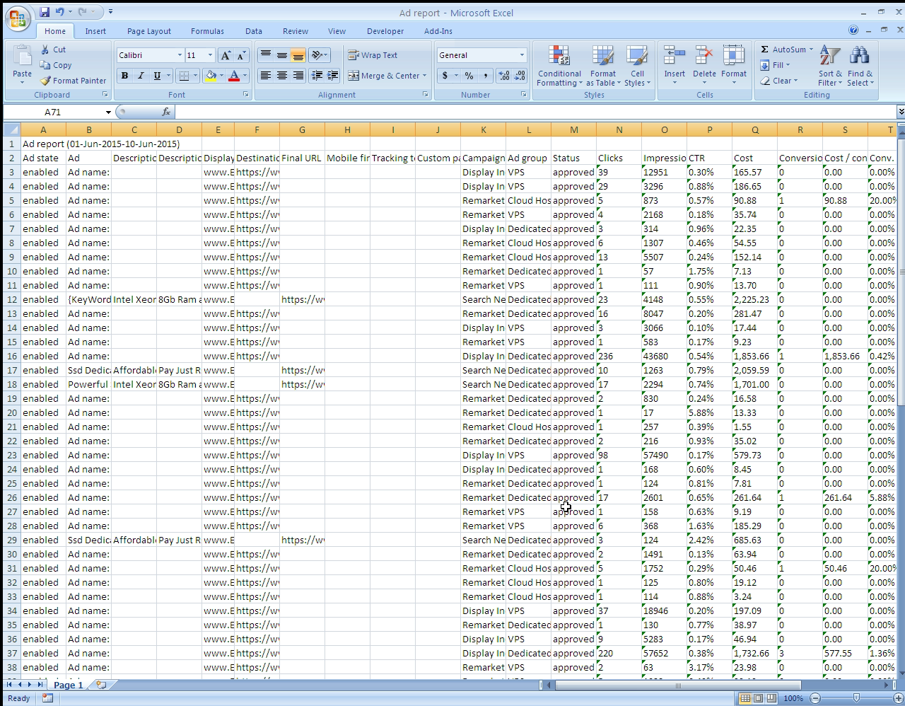 Open the downloaded excel file Open the downloaded excel file