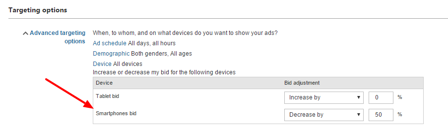 Device Bid Adjustments
