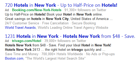 Bing Ads Pulling Landing Page Content