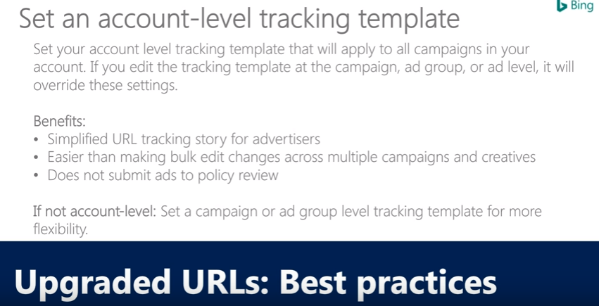 account level tracking bingads