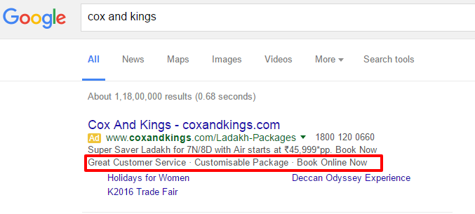 adwords callout ad extensions