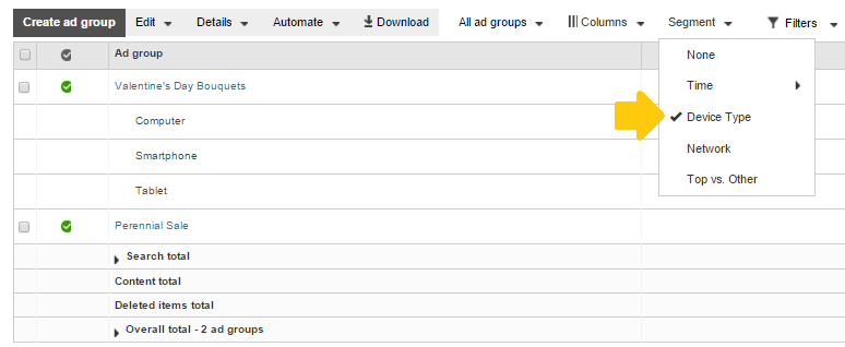 segmentation bing ads