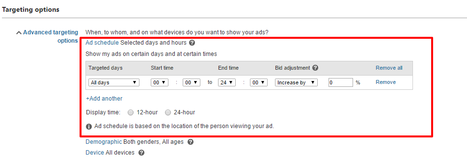 Ad Scheduling Bing Ads