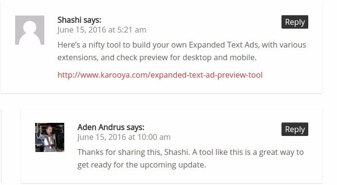 Expanded Text Ad Preview Tool Feedback