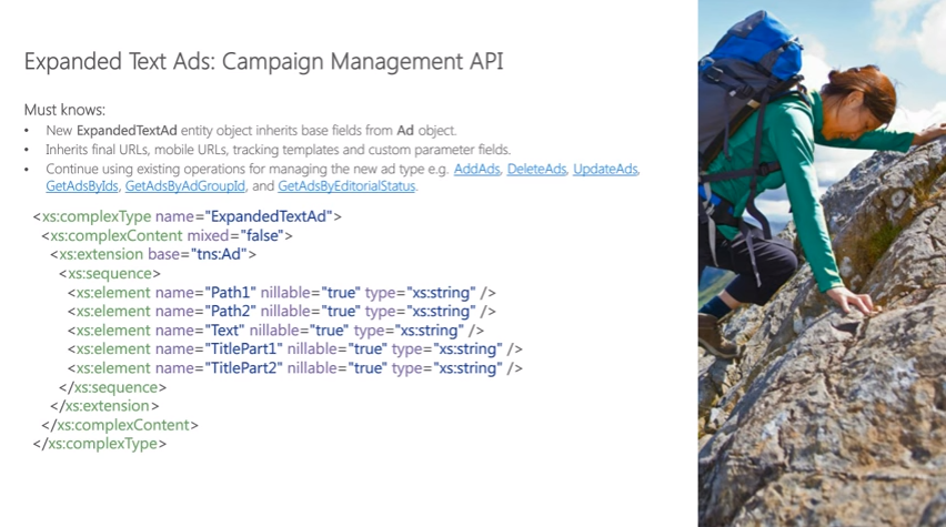expanded text ad campaign management api