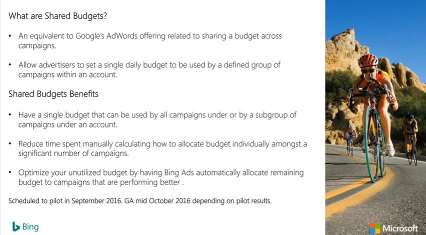 shared budgets bing ads