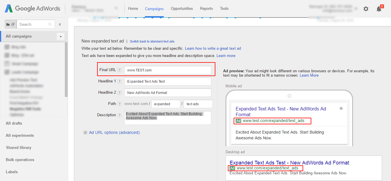 adwords expanded text ad