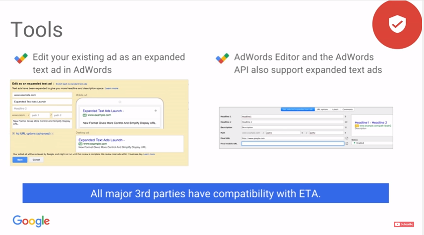 expandeed text ads tools