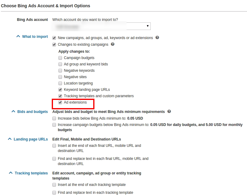 Ensure Extensions checkbox is selected