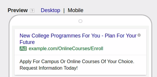 expanded text ads on mobile