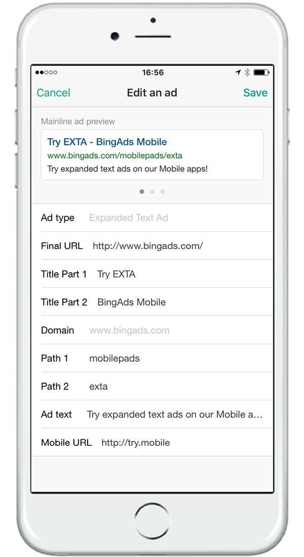 bing ads mobile app