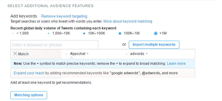 keyword targeting twitter ads