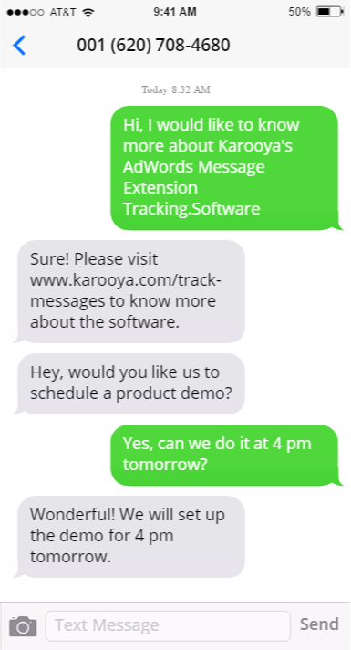 message extension conversation