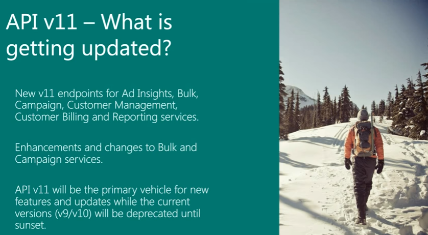 Bing Ads API v11 updates