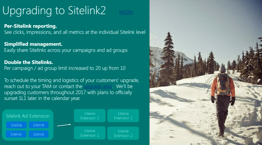 Bing Ads upgrading sitelink extension