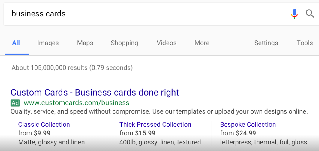 adwords price extension