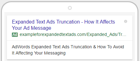 mobile view expanded text ads truncation