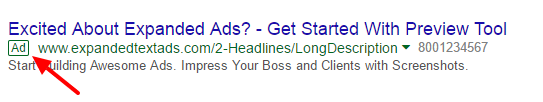 expanded text ads new ad label