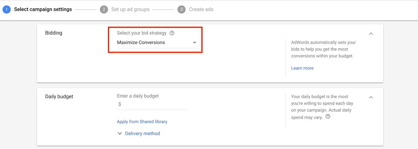 smart bidding maximize conversions