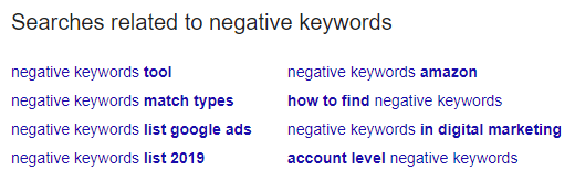 Searches Related to negative keywords