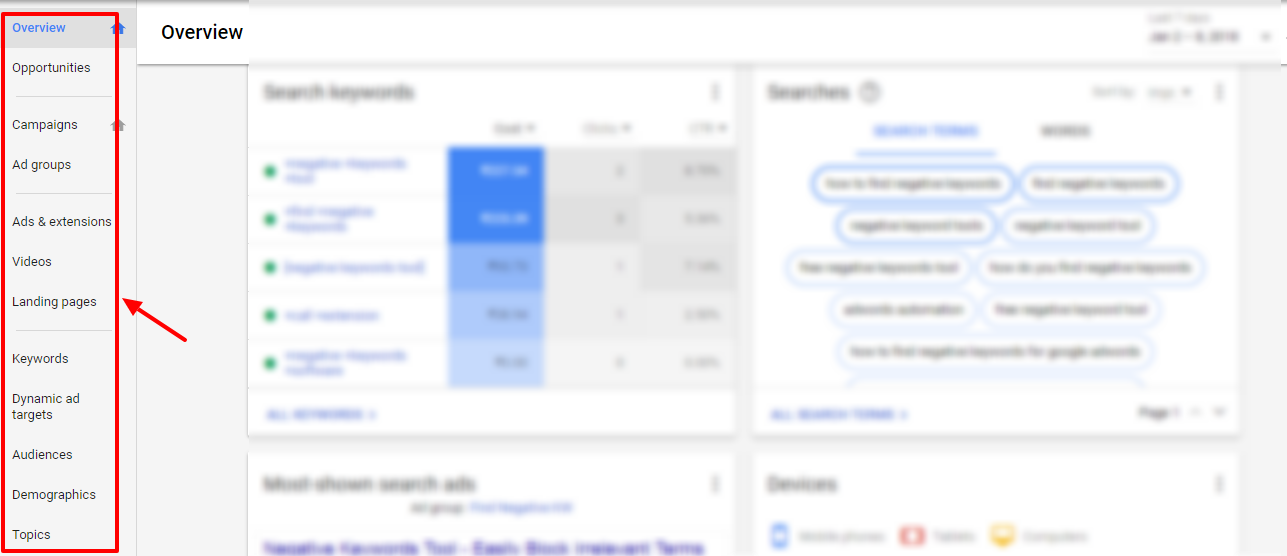 adwords new interface dashboard
