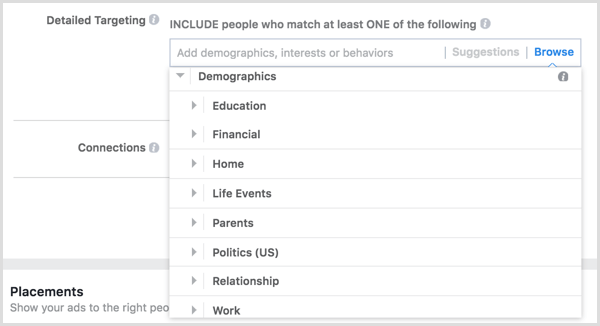 facebook demographic targeting