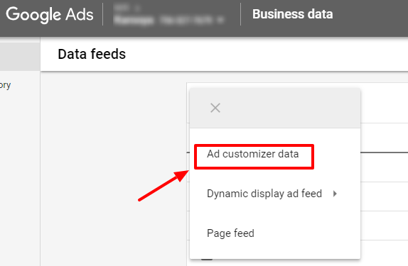 add ad customizer data
