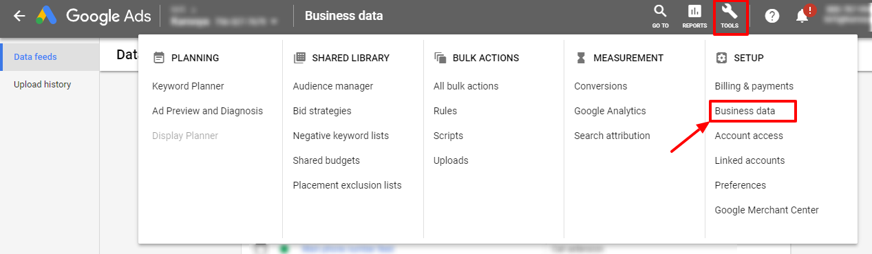 business data google ads