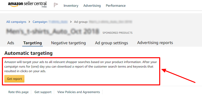 old amazon ads ad group automatic targeting