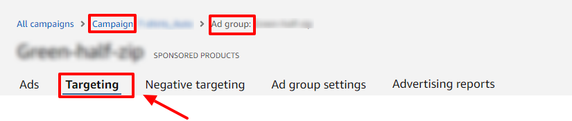 view auto targeting defaults in amazon ads