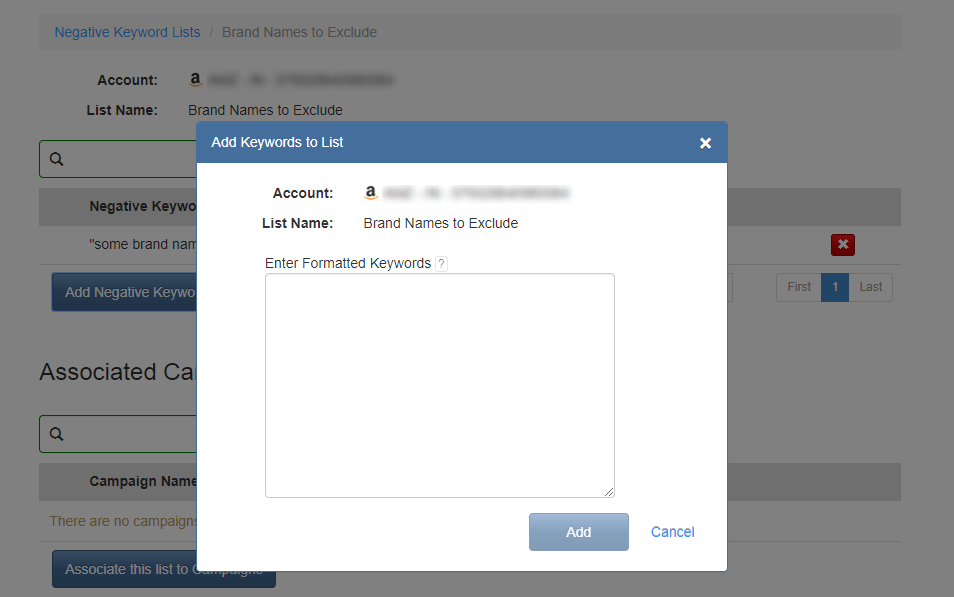 enter additional negative keywords
