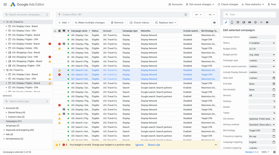 Google Ads Editor v1.1: easier to use and loaded with new features