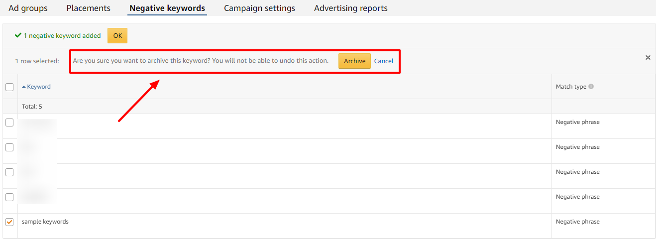 How To Remove Negative Keyword From Amazon Ads Karooya