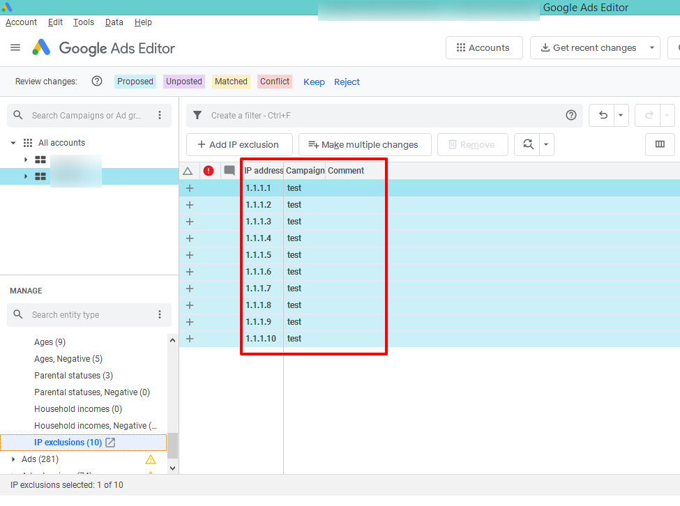 step 5 check for changes made google ads