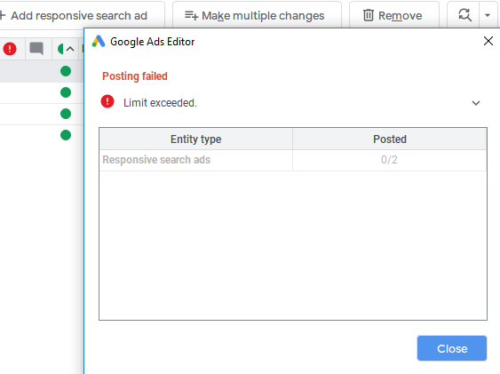 limit exceeded RSA