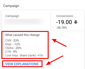 review performance change with explanation