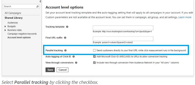 Parallel Tracking to help increase the number of conversions for your ad campaigns.