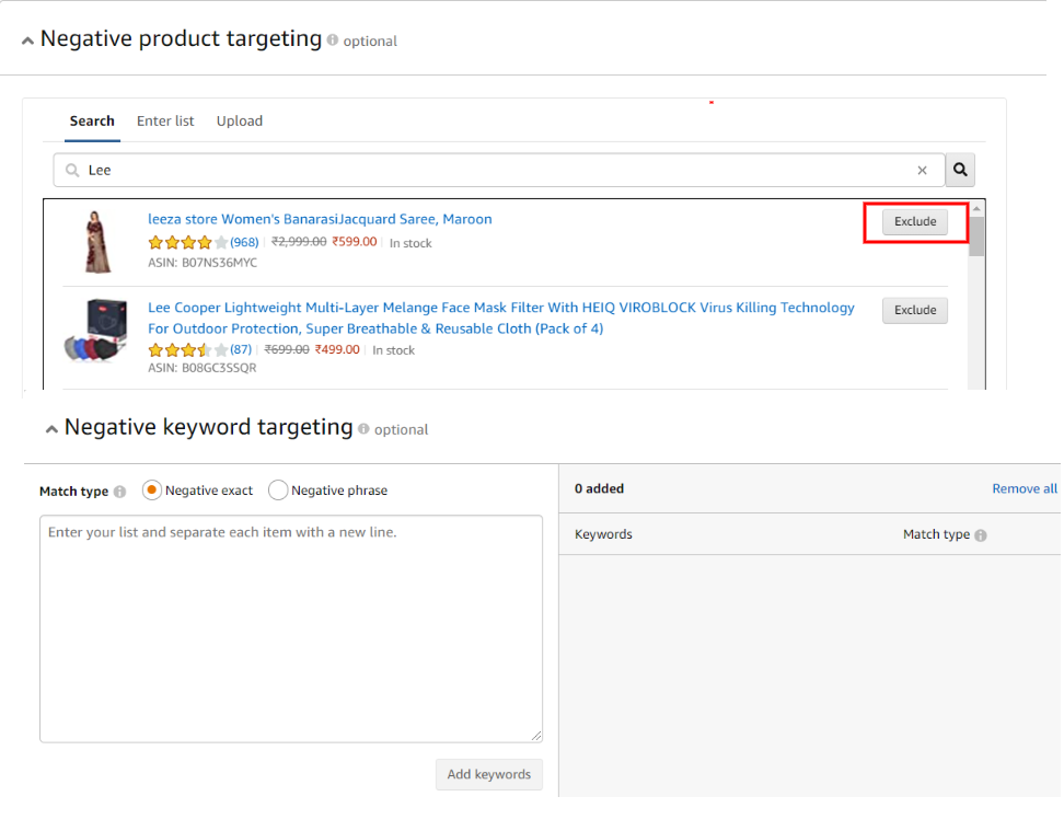 What Are Negative Keywords Negative Product Targeting In Amazon Ads Karooya