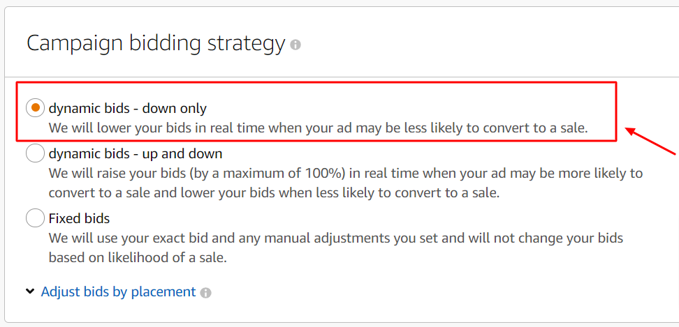 amazon ads campaign bidding strategy