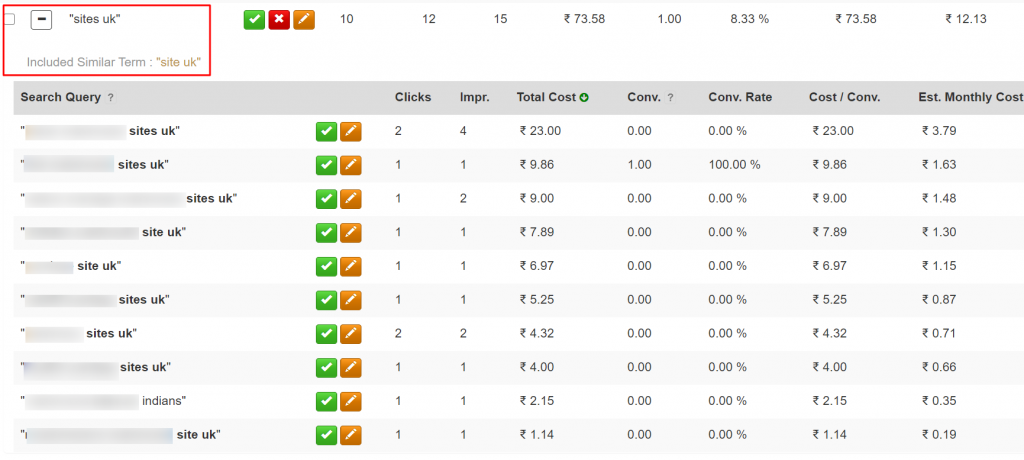 n-gram karooya negative keyword tool