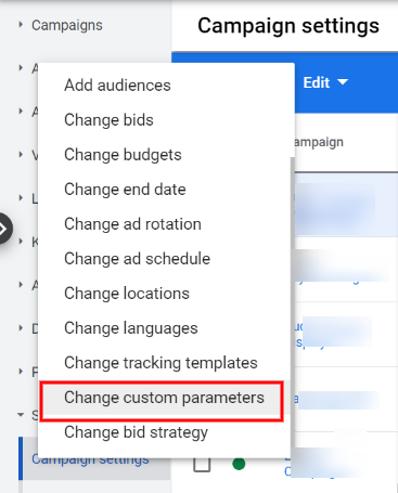 Add custom parameters at the campaign level