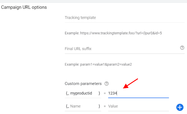 Google ads custom parameters