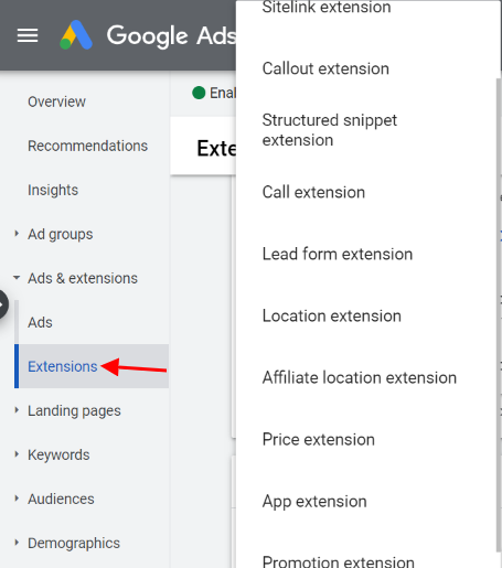 Google ads ad extensions