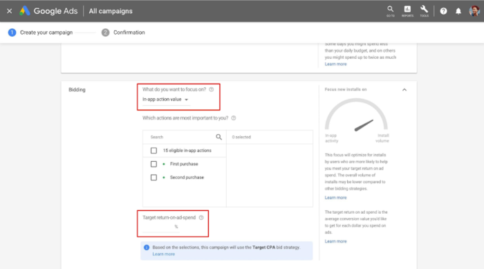 tROAS bidding strategy in google ads to optimize business towards revenue 