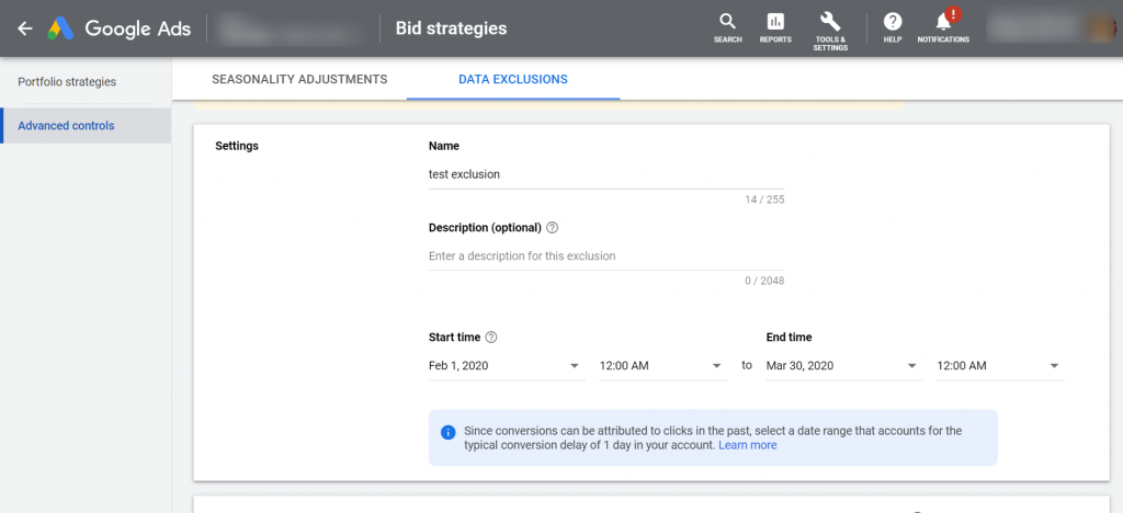 create data exclusion google ads