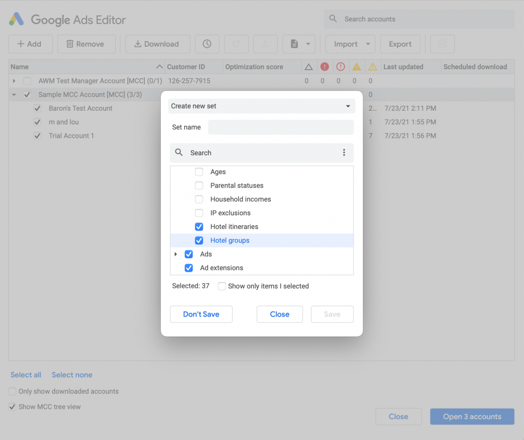 Google ads editor V1.7