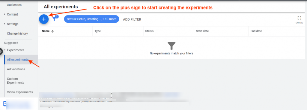 All experiments feature in Google ads