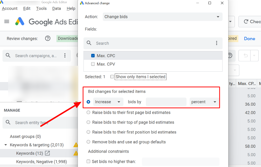 Google keyword bids sales