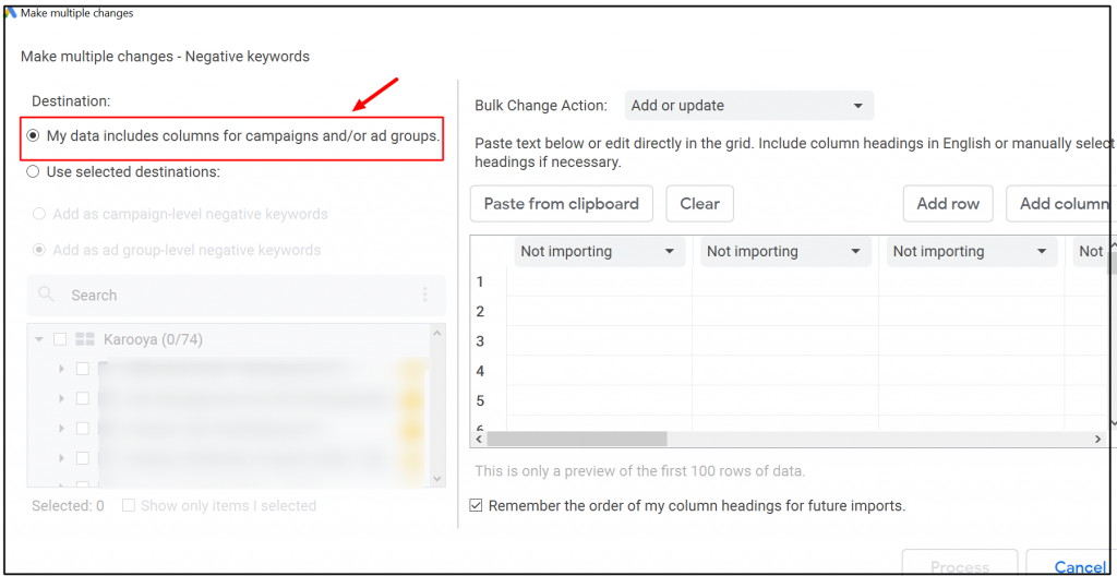 Make multiple changes in Google ads editor